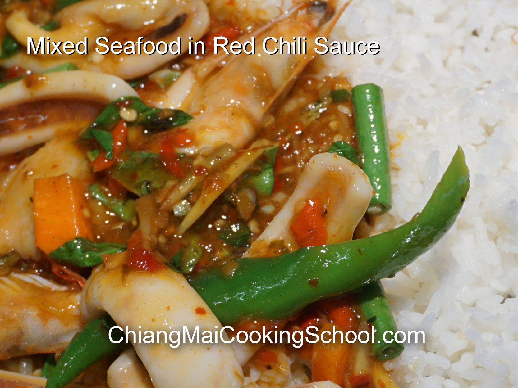 Delicious Mixed Seafood in Red Chili Sauce from Chiang Mai Cooking School
