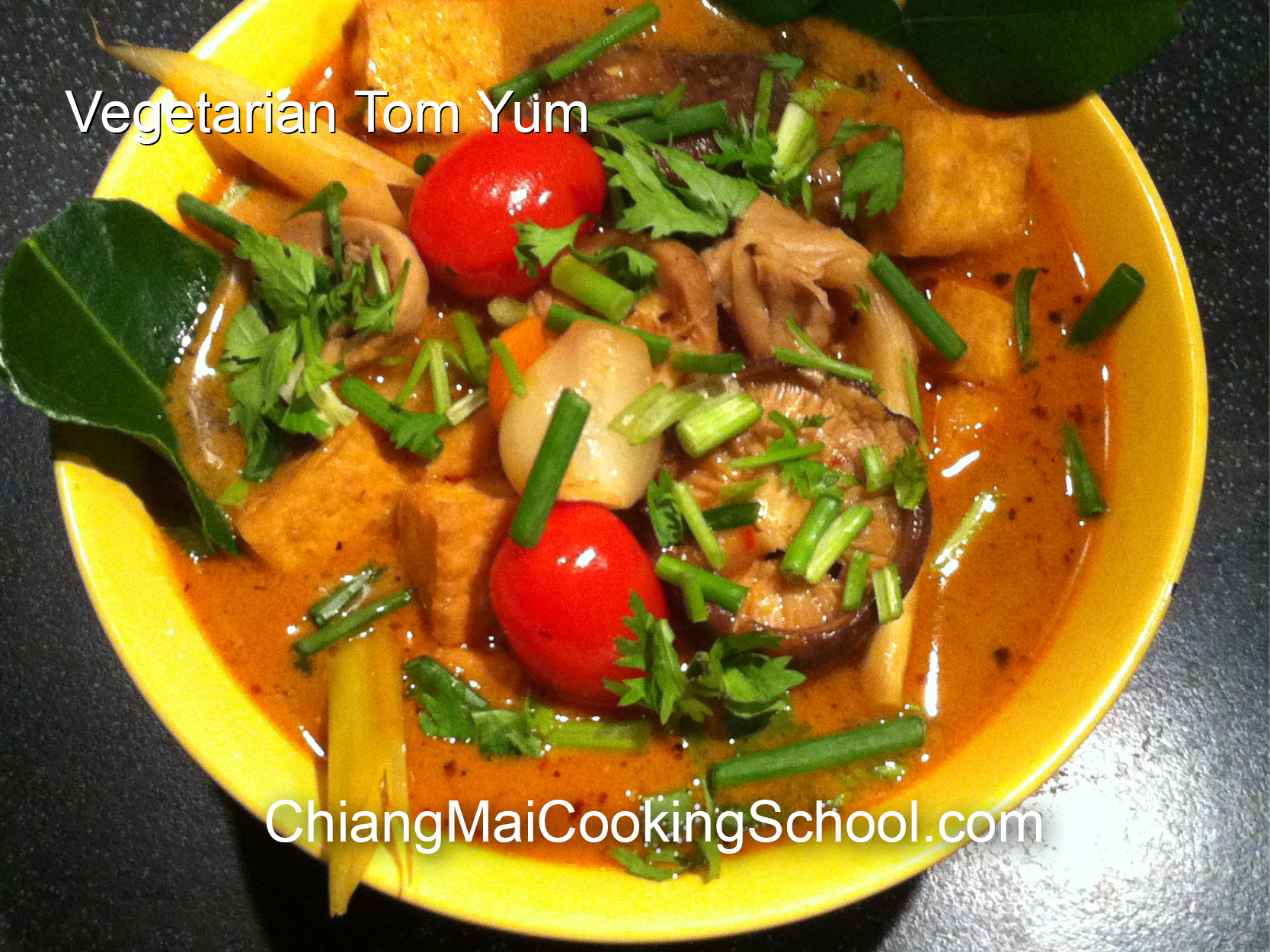 Delicious Sweet Vegetarian Tom Yum from Chiang Mai Cooking School